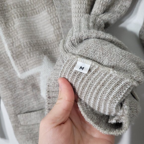 Cooper Vintage Canadian Wool Blend Diamond Knit Cardigan Sweater Pockets Preppy - Picture 9 of 15